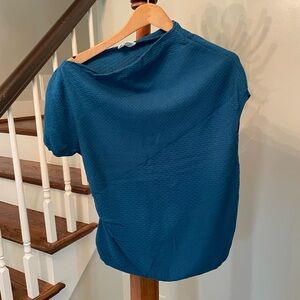Moth for Anthropologie Blue Short Sleeve Top, Size Small